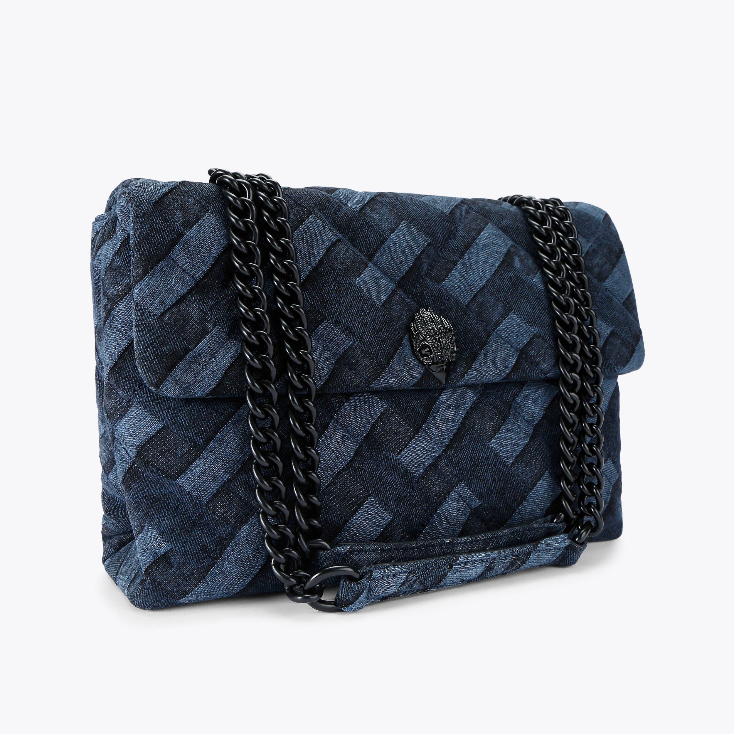 LARGE KENSINGTON SOFT Dark Denim Weave Shoulder Bag by KURT