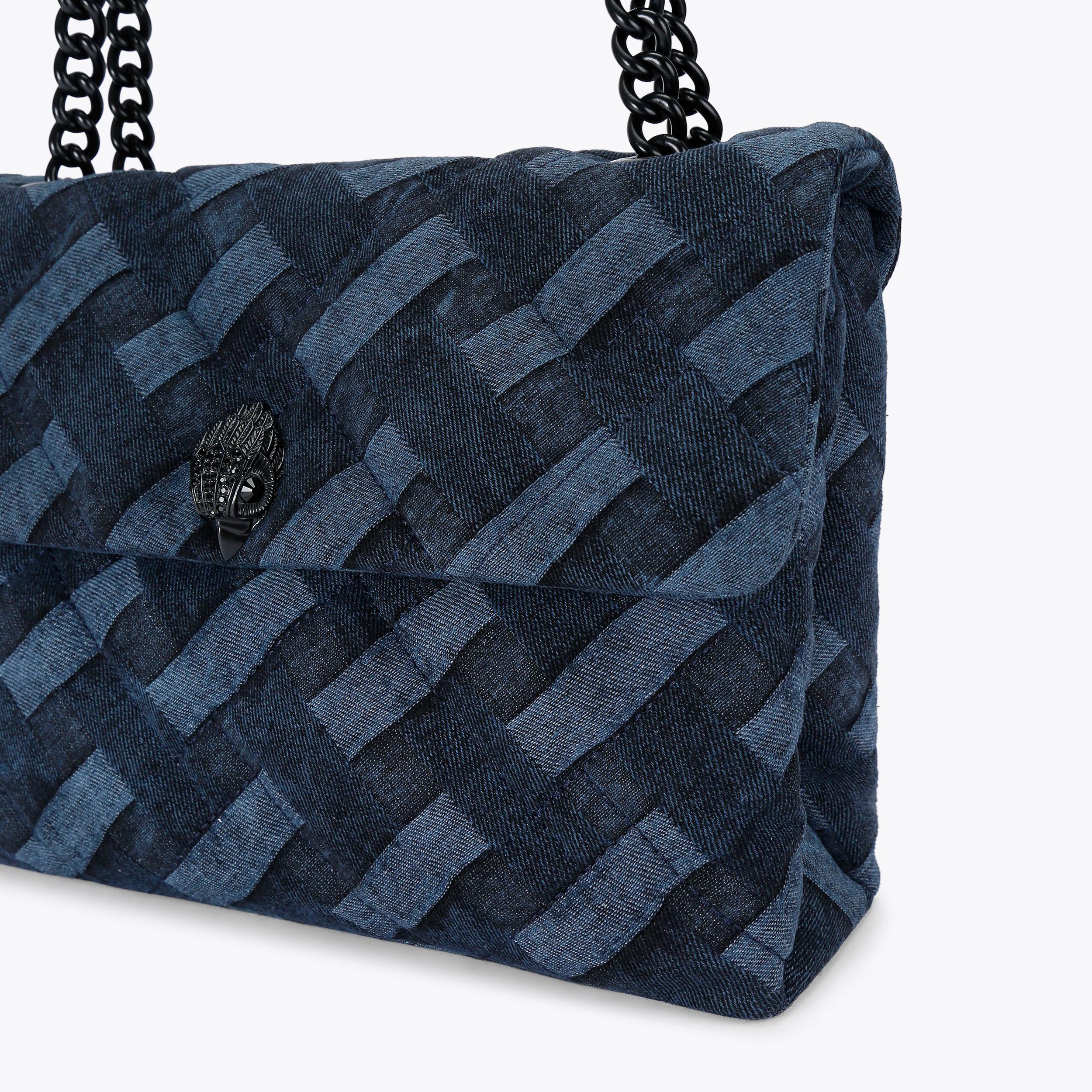 LARGE KENSINGTON SOFT Dark Denim Weave Shoulder Bag by KURT LARGE KENSINGTON SOFT Dark Denim Weave Shoulder Bag by KURT