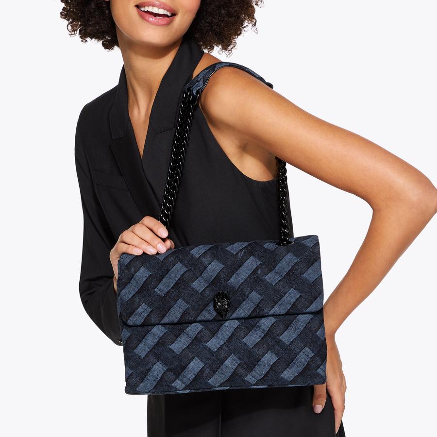 LARGE KENSINGTON SOFT Dark Denim Weave Shoulder Bag by KURT LARGE KENSINGTON SOFT Dark Denim Weave Shoulder Bag by KURT