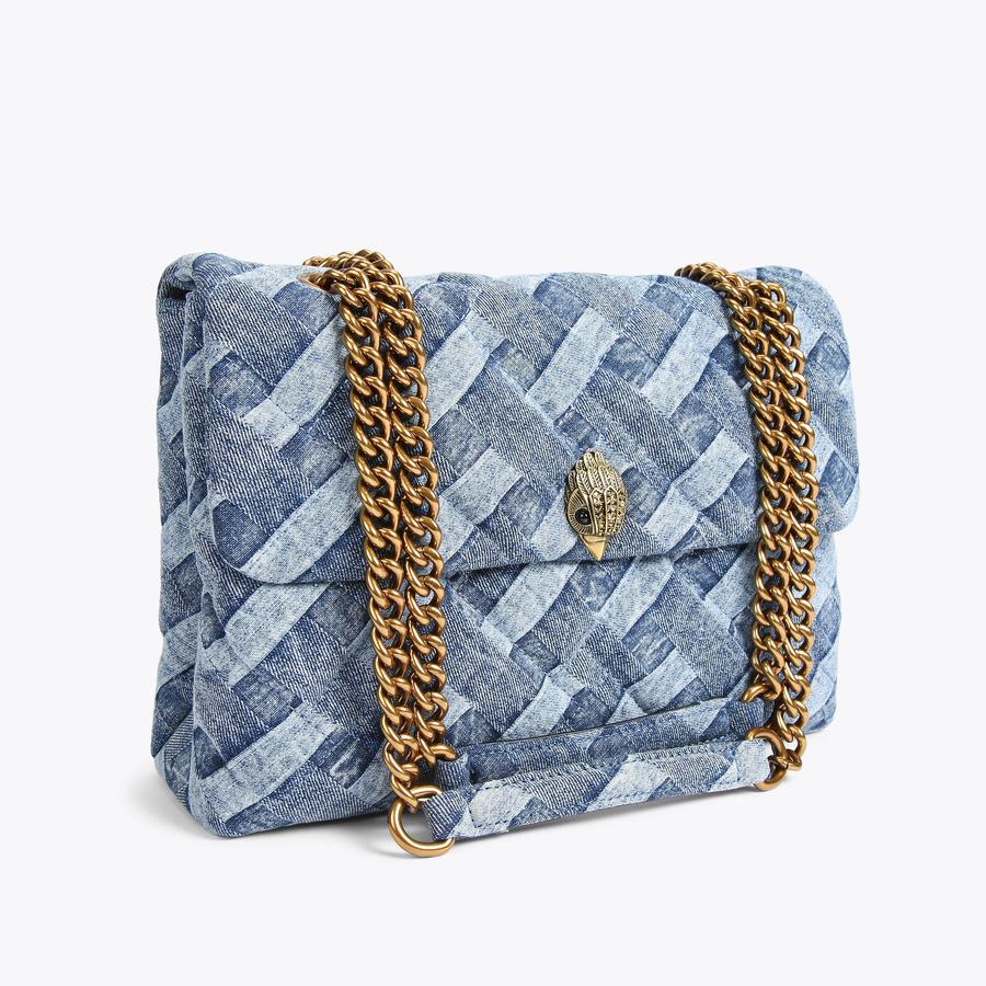 LARGE KENSINGTON SOFT Blue Shoulder Bag by KURT GEIGER LONDON
