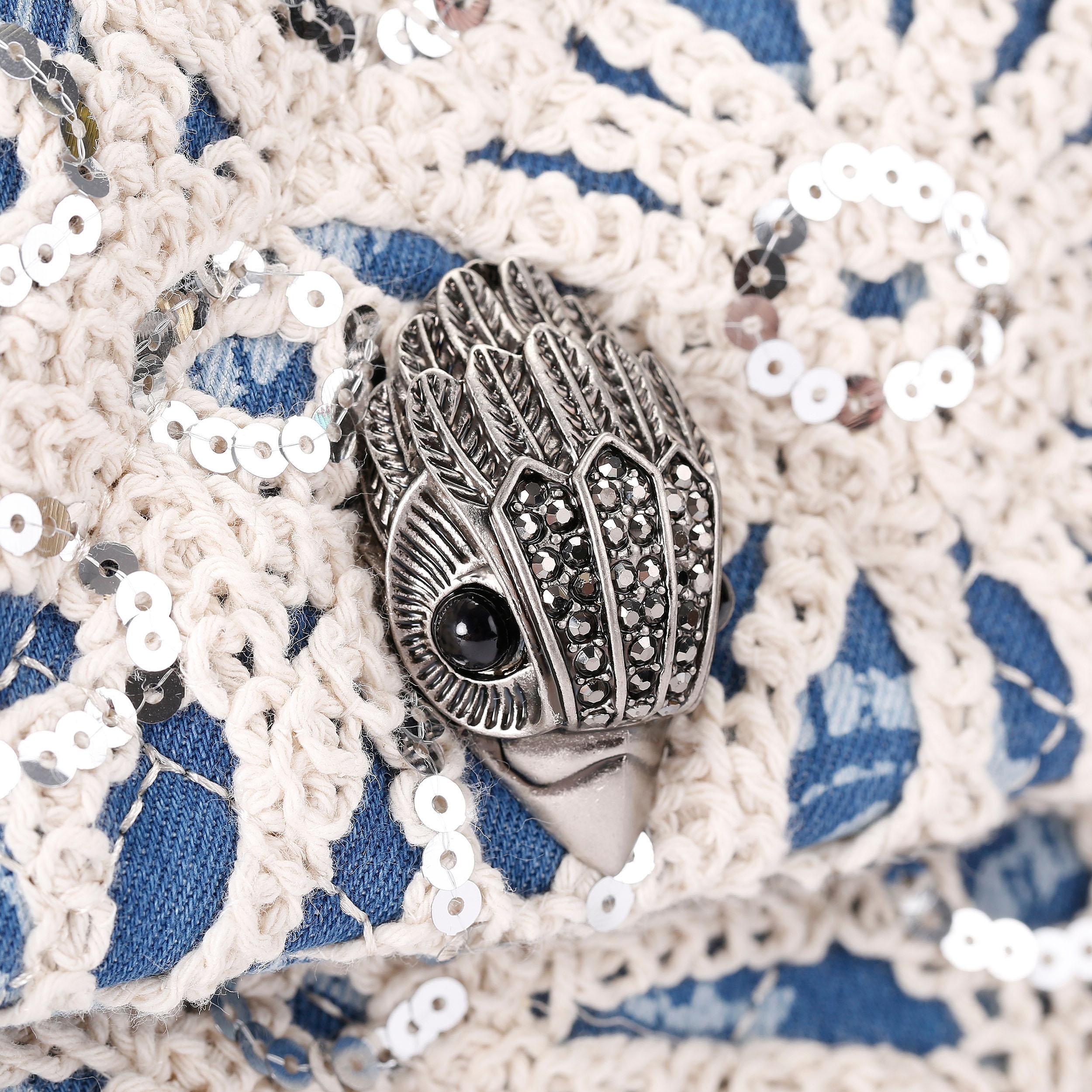 クローバー Denim Crochet Kensington Shoulder Bag | Kurt Geiger