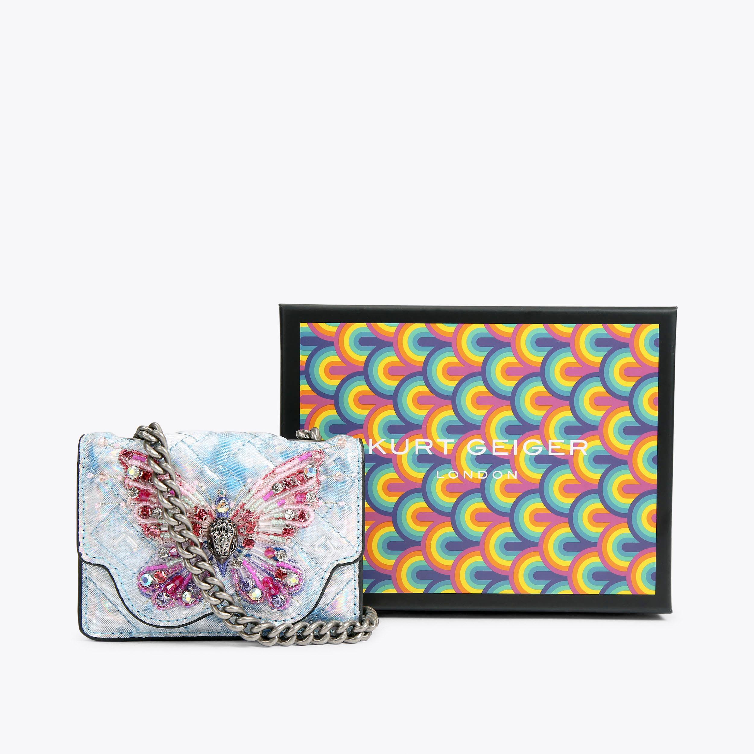 MICRO KENSINGTON BUTERFLY Denim Buttefly Micro Quilted Cross