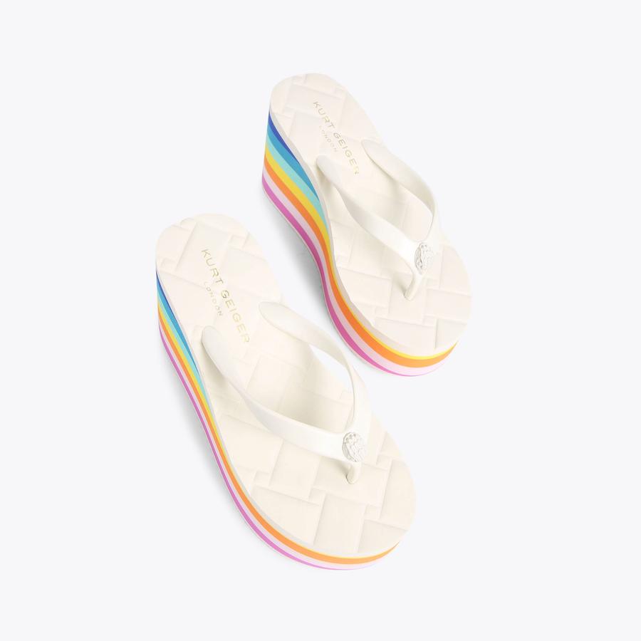洋楽 DREAMS & VIBRATIONS CHELSEA FLATFORM SANDAL Rainbow Wave Flatform Chunky Sandal