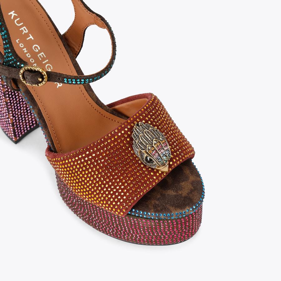 Leopard Heeled Sandals | Kensington Platform Sdl | Kurt Geiger