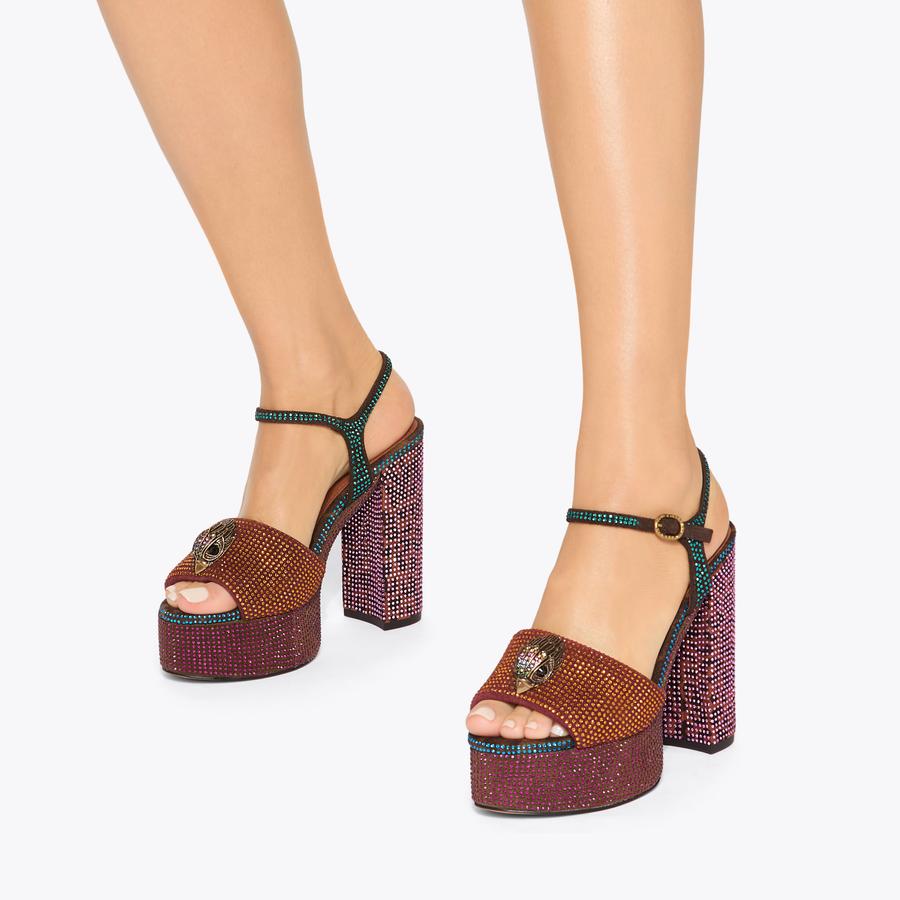 Katy Katy Colorblocked Textured Leather Flap Chain Crossbody