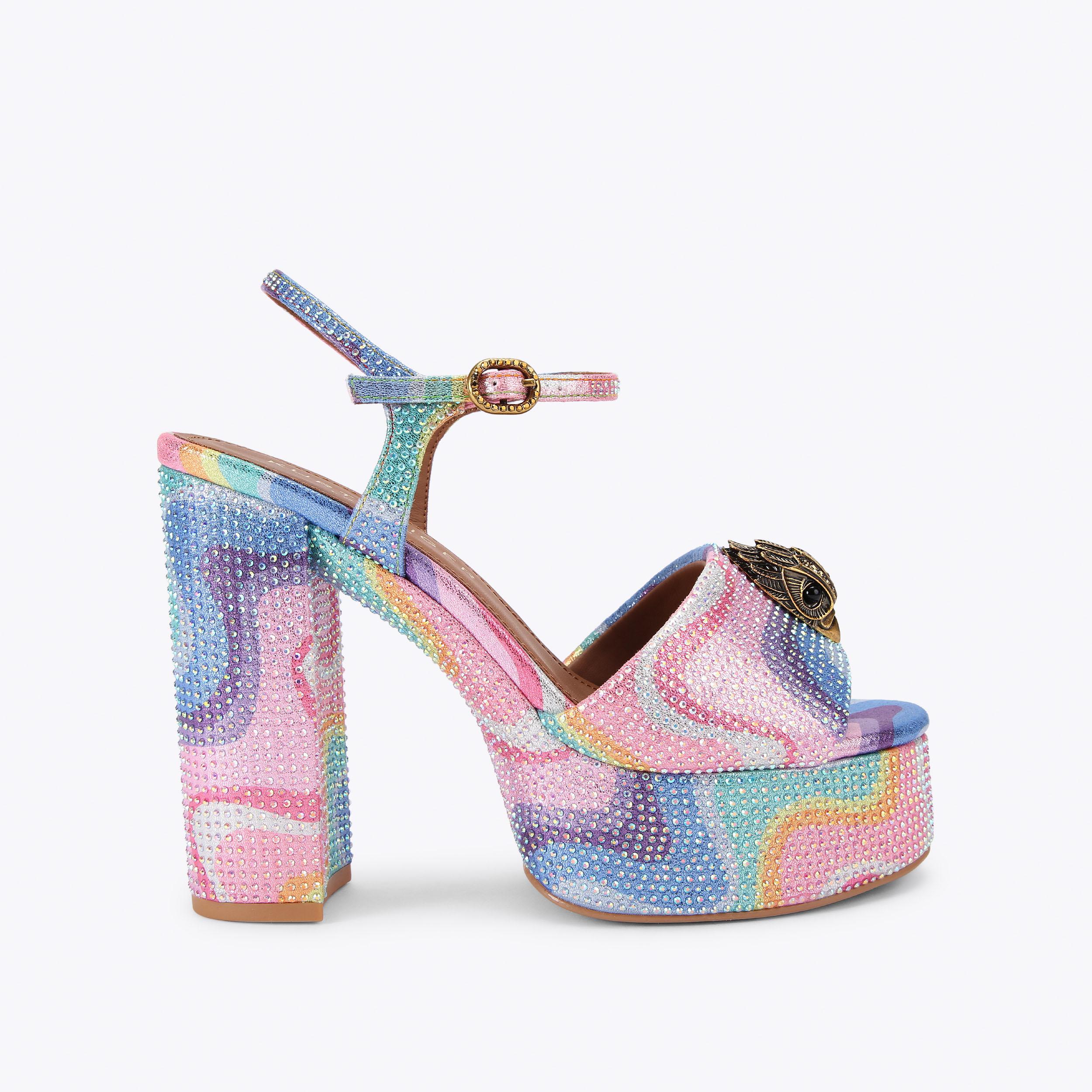 国内盤シングル『ゴールデン・イヤリング / バディ・ジョー』 KENSINGTON PLATFORM SDL Rainbow Swirl Crystal Embellished Heel by