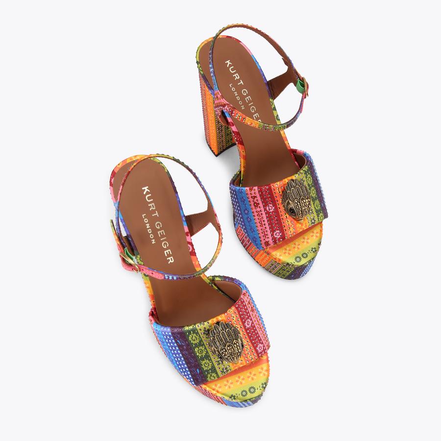Kerry.G PSA9 63枚 KENSINGTON PLATFORM SDL Denim Crystal Platform Heel by KURT