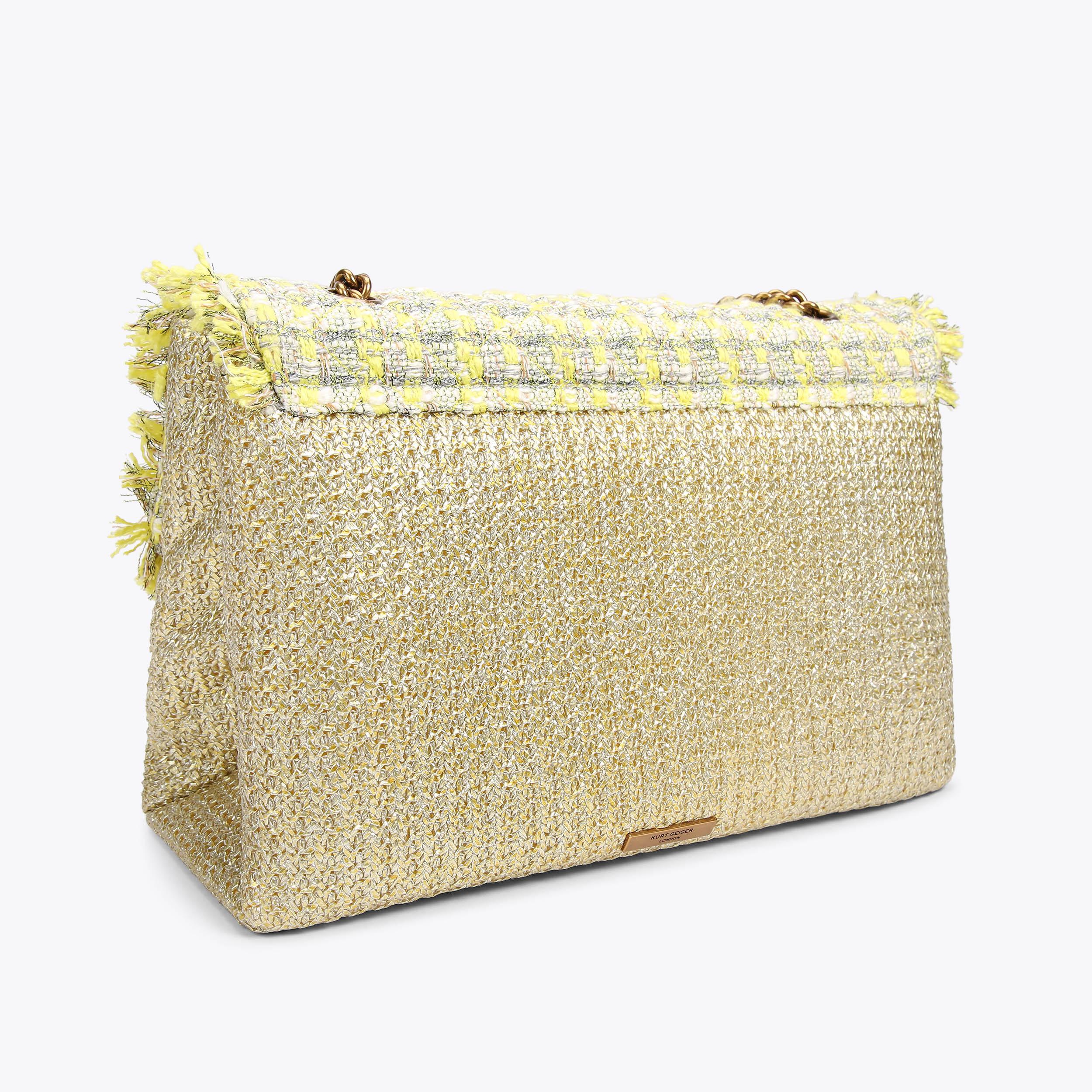 RAFFIA XXL KENSINGTON Raffia XXL Yellow Tweed Kensington RAFFIA XXL KENSINGTON Raffia XXL Yellow Tweed Kensington