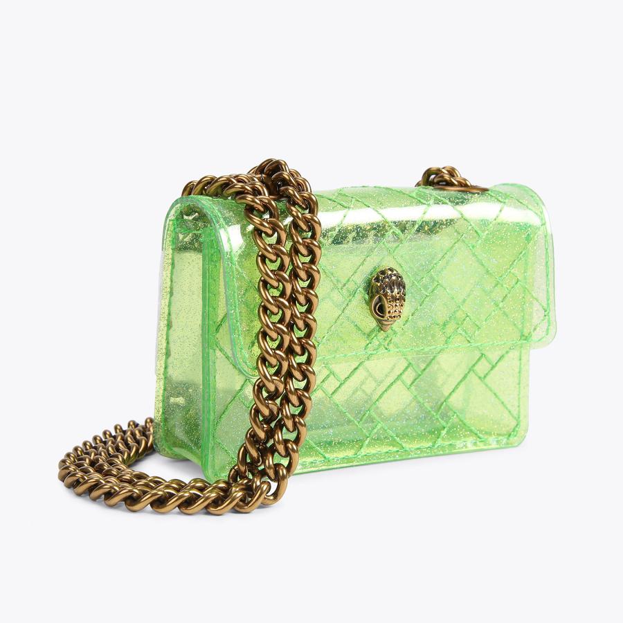 VINYL MICRO KENSINGTON Green Glitter Vinyl Micro Purse by KURT