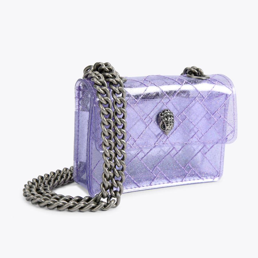 VINYL MICRO KENSINGTON Lilac Glitter Vinyl Cross Body Bag by