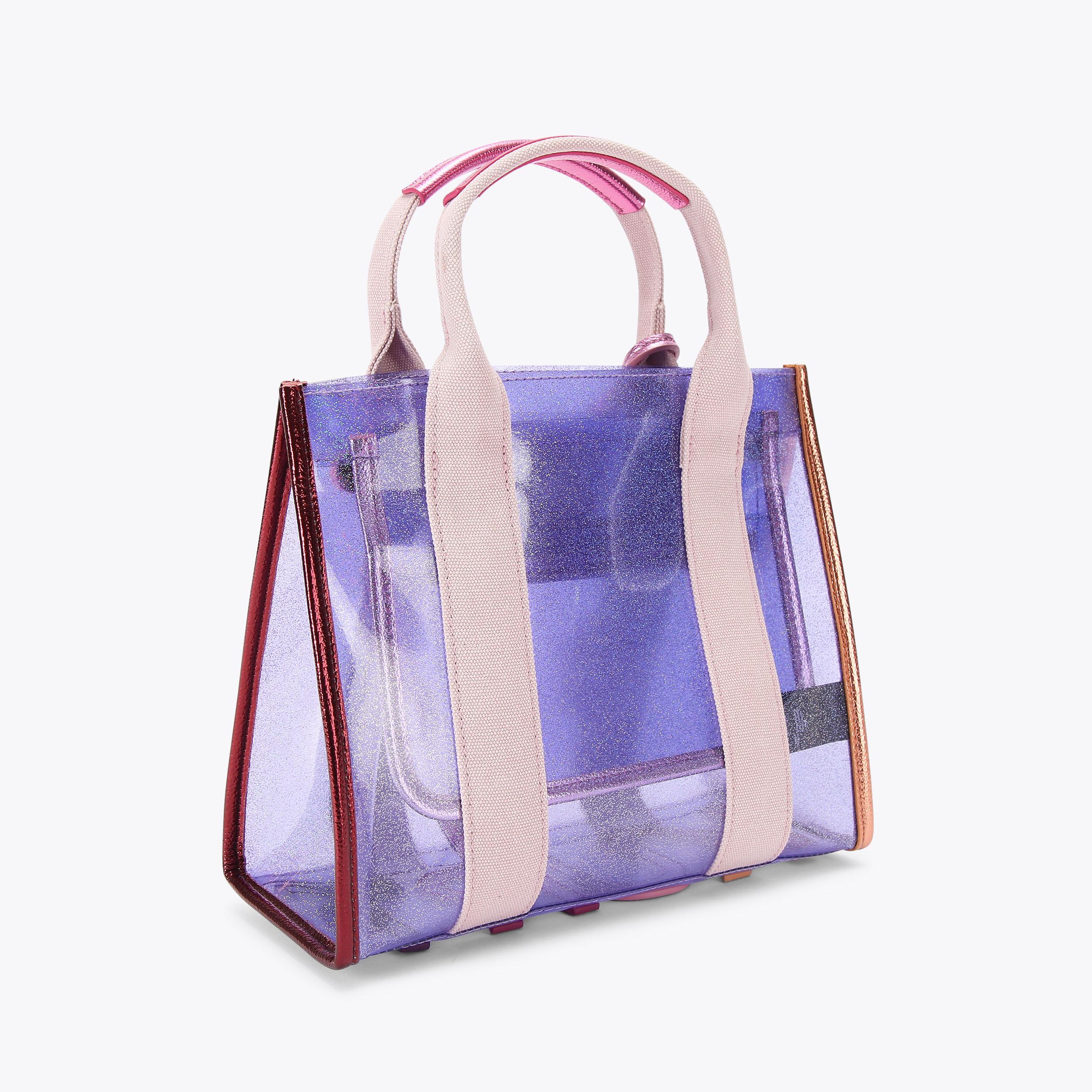 VINYL SM SOUTHBANK TOTE Lilac Glitter Vinyl Tote Purse by KURT