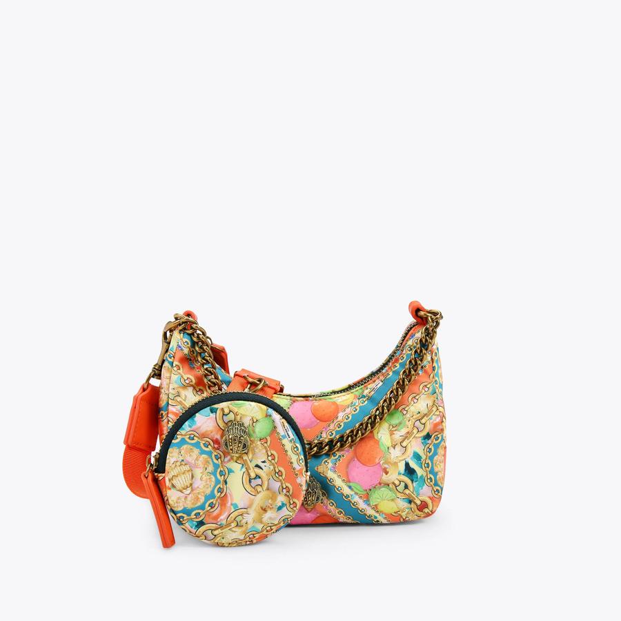 NYLON SM MULTI XBODY Orange Chain Multi Cross Body Purse by KURT