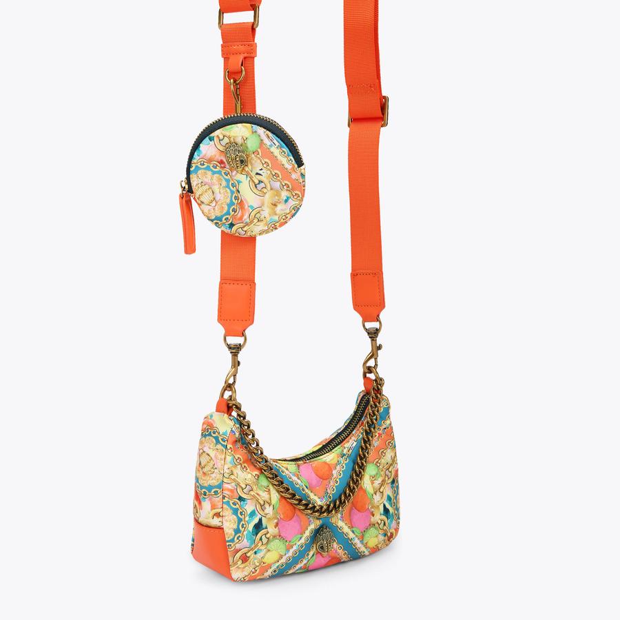 NYLON SM MULTI XBODY Orange Chain Multi Cross Body Purse by KURT