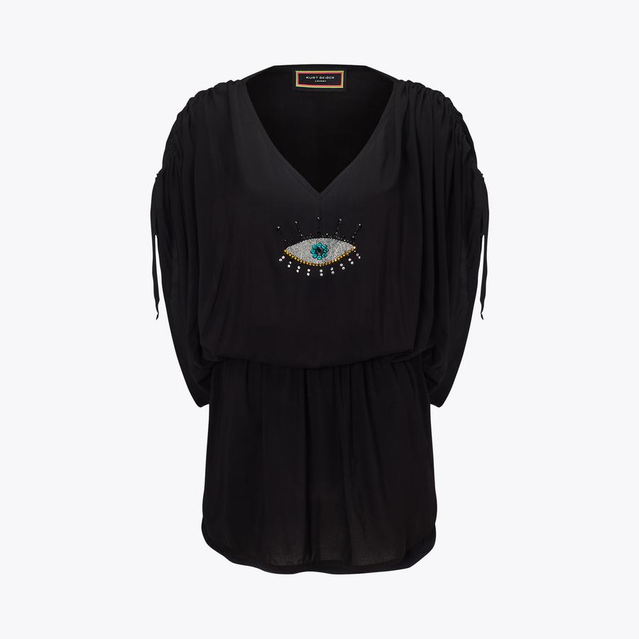 EYE TUNIC Black Tunic Dress by KURT GEIGER LONDON