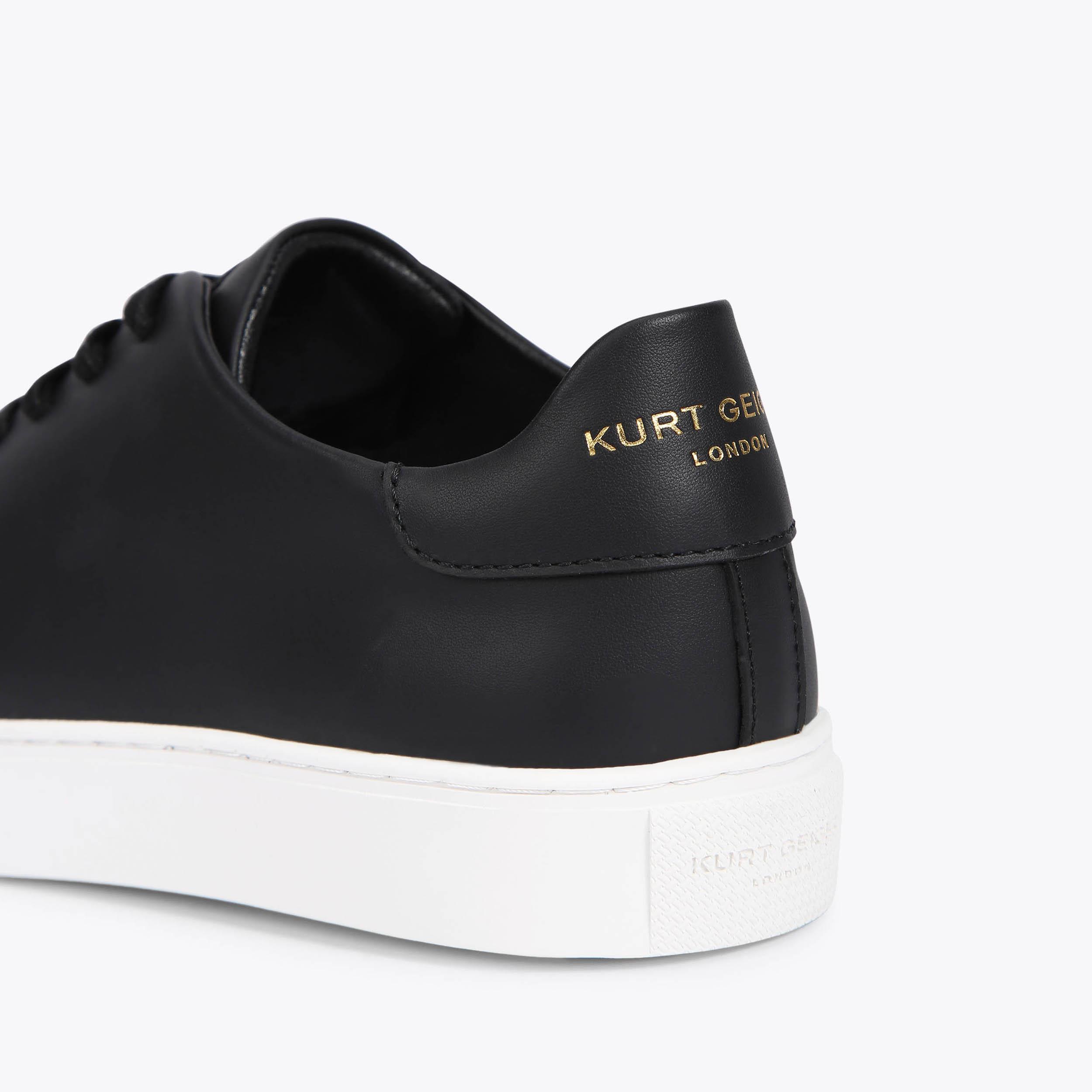 Lennon Black Leather Sneakers for Men | Kurt Geiger