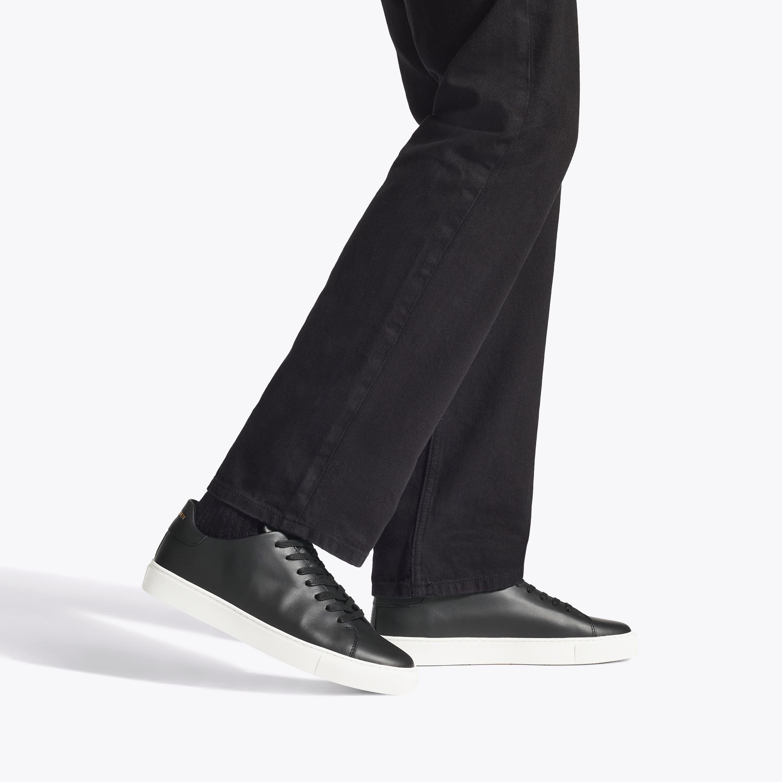 LENNON Black Leather Lace Up Sneakers by KURT GEIGER LONDON