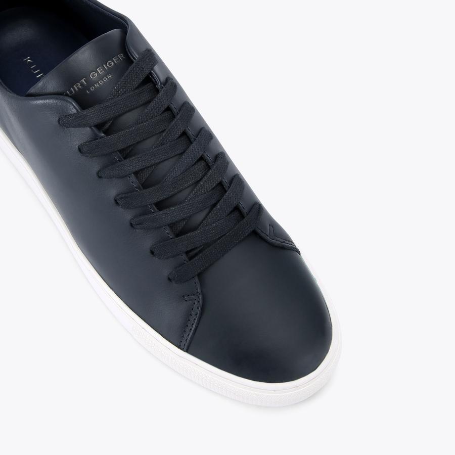 Lennon Navy Leather Sneakers | Stylish Navy Shoes | Kurt Geiger