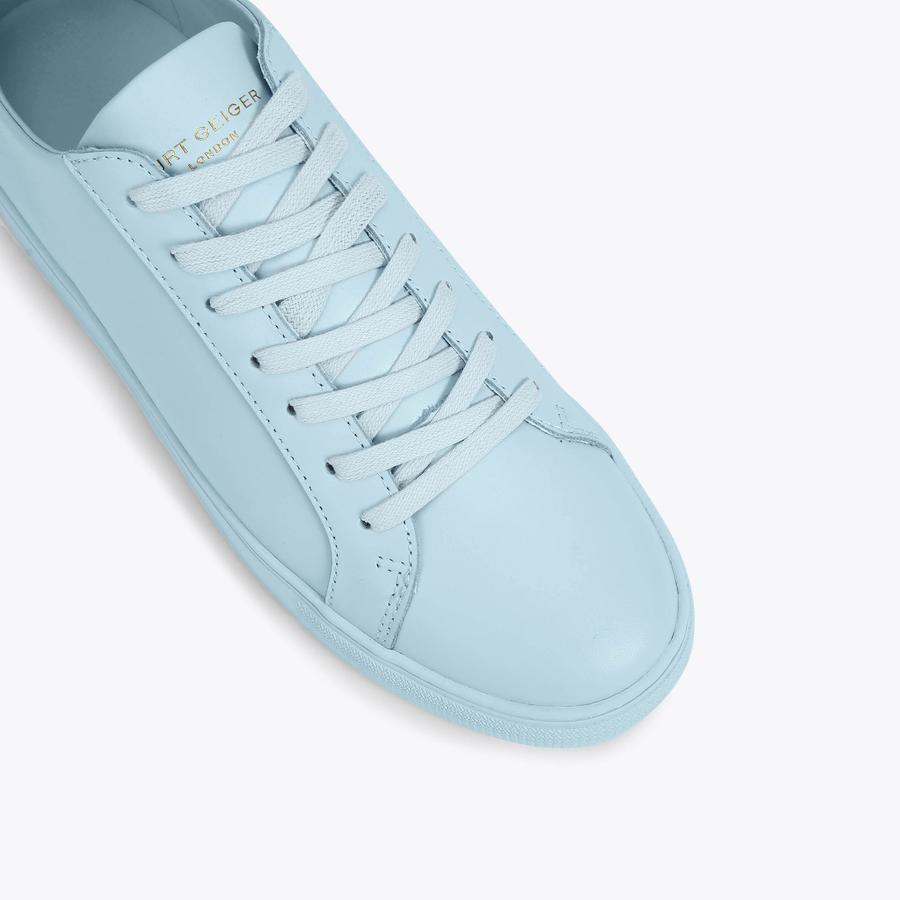 LENNON Pale Blue Leather Lace Up Sneakers by KURT GEIGER LONDON
