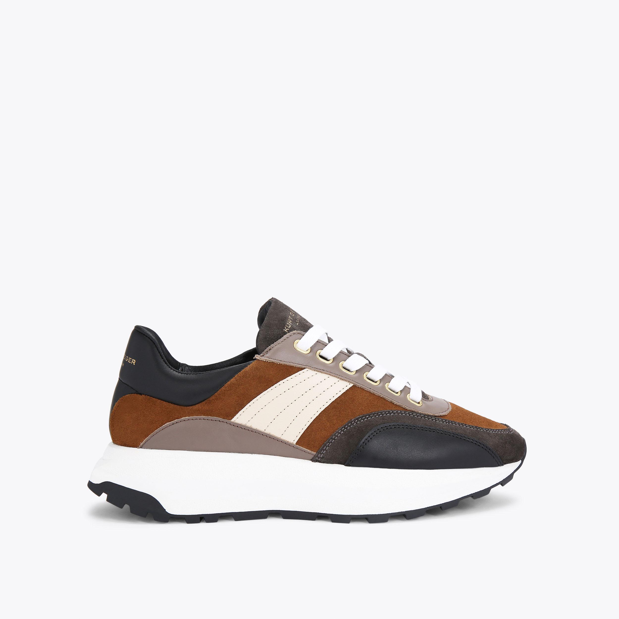 GASPAR Brown Suede Leather Sneaker by KURT GEIGER LONDON