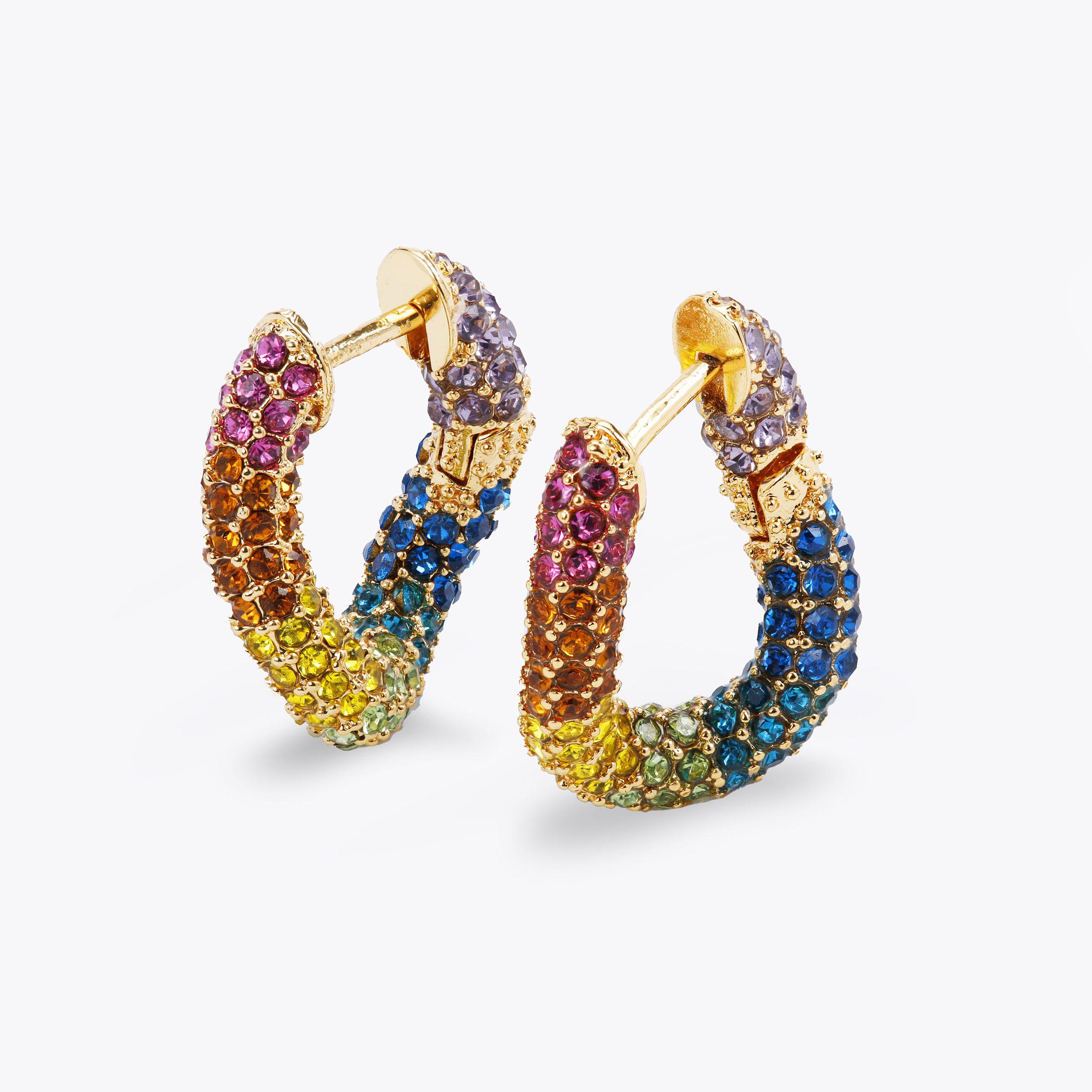 RAINBOW LINK HUGGIES Crystal Earrings by KURT GEIGER LONDON