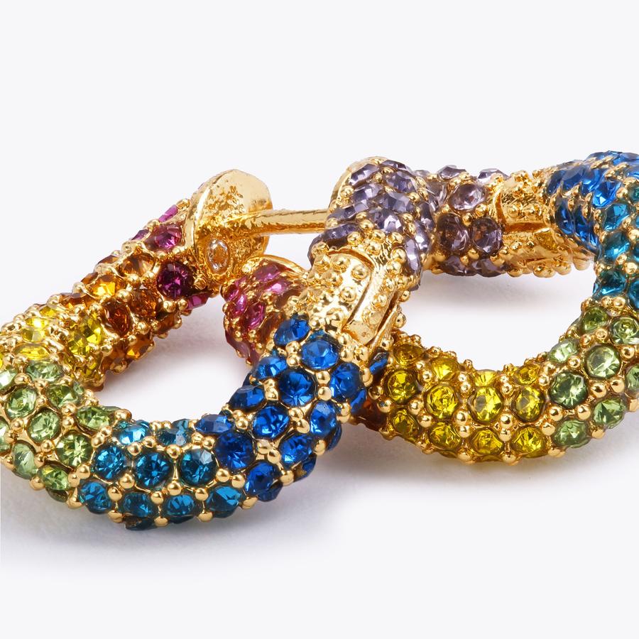 RAINBOW LINK HUGGIES Crystal Earrings by KURT GEIGER LONDON