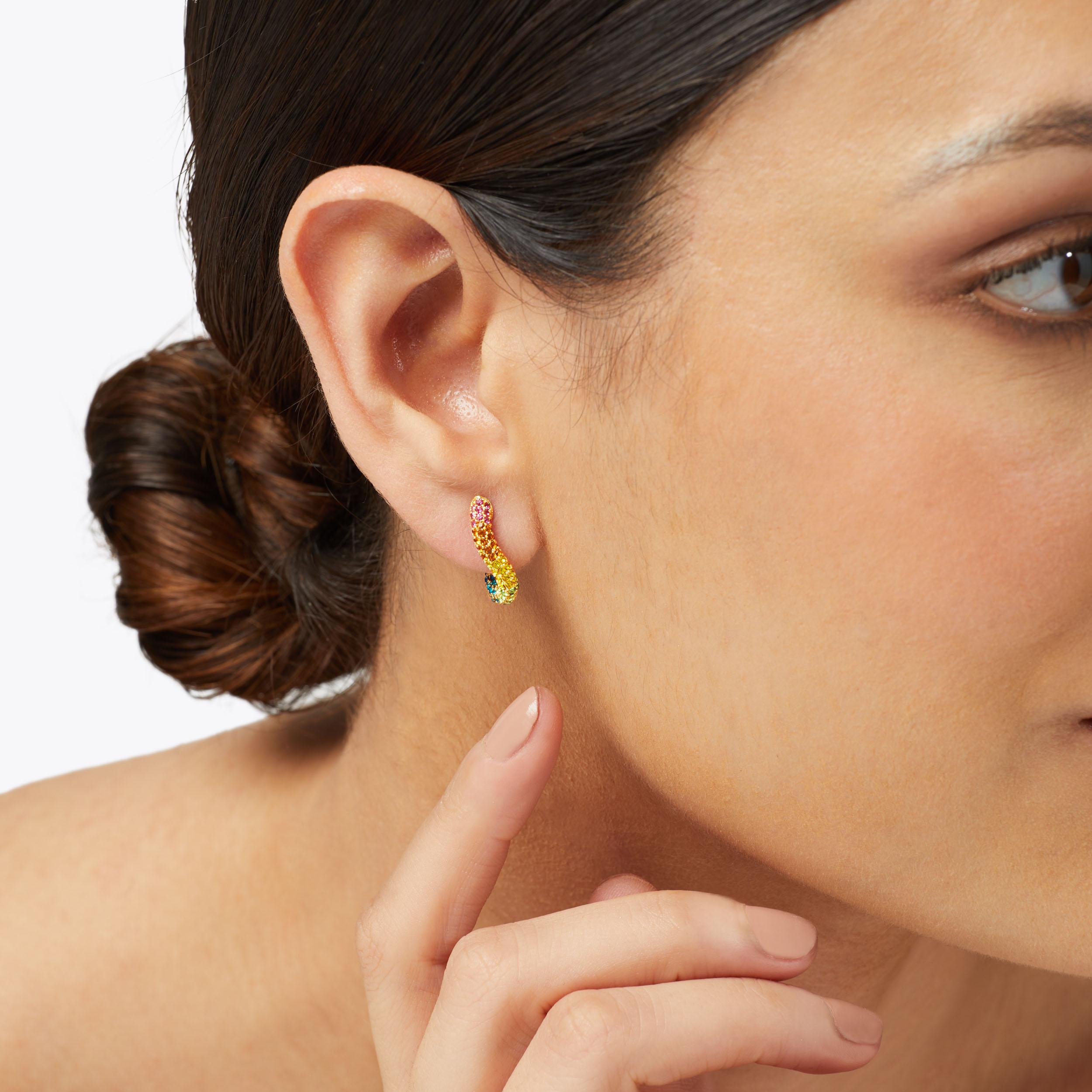 RAINBOW LINK HUGGIES Crystal Earrings by KURT GEIGER LONDON