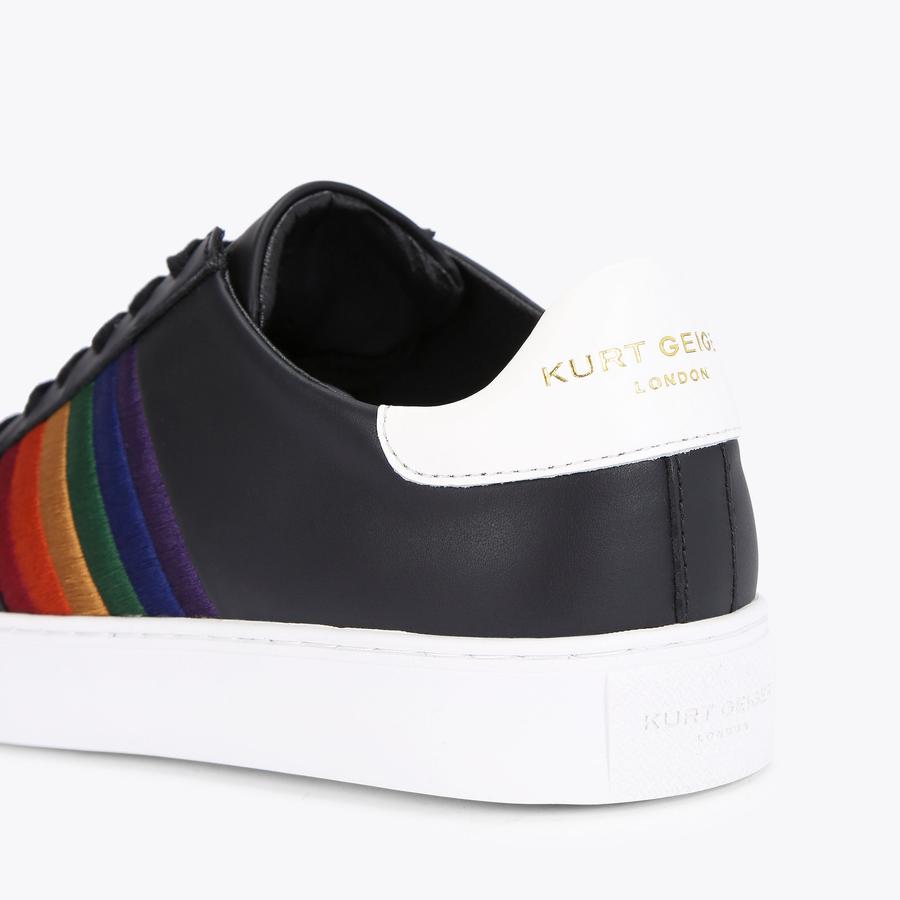 洋楽 BLACK9 LENNON Black Leather Lace Up Sneakers by KURT GEIGER LONDON
