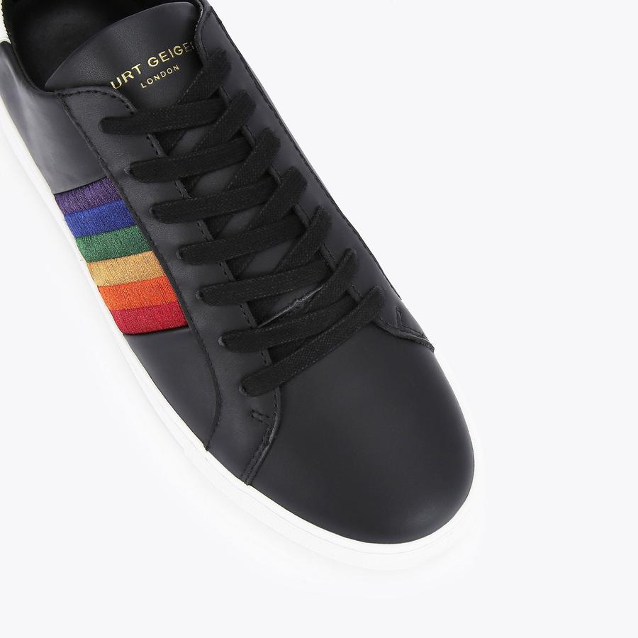洋楽 BLACK9 LENNON Black Leather Lace Up Sneakers by KURT GEIGER LONDON