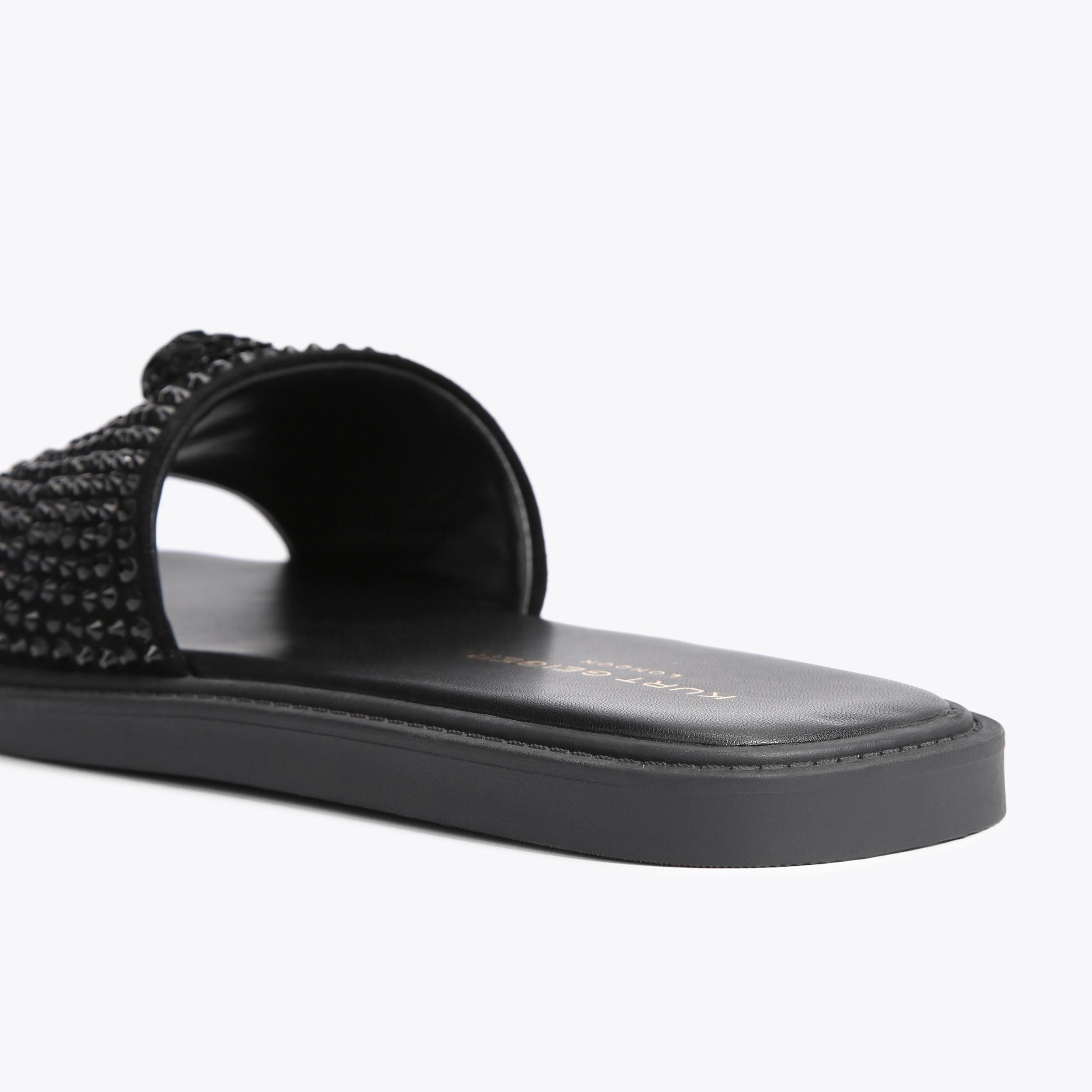 OSCAR GEM Black Slid On Sandals by KURT GEIGER LONDON