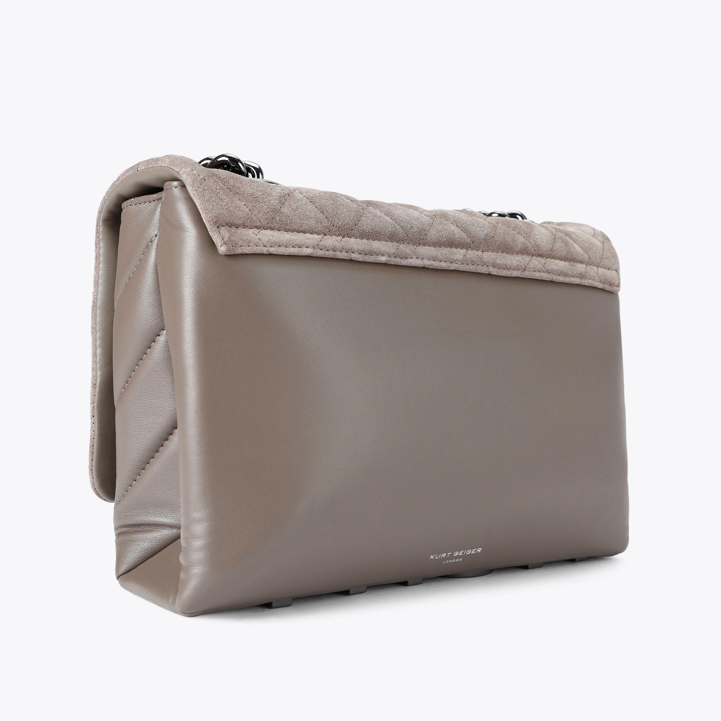 LARGE KENSINGTON KURT Dark Grey Suede Shoddier Purse by KURT