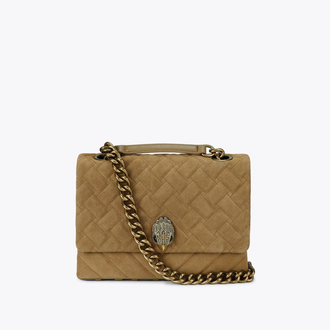 LARGE KENSINGTON KURT Cinnamon Suede Purse by KURT GEIGER LONDON — Kurt Geiger London