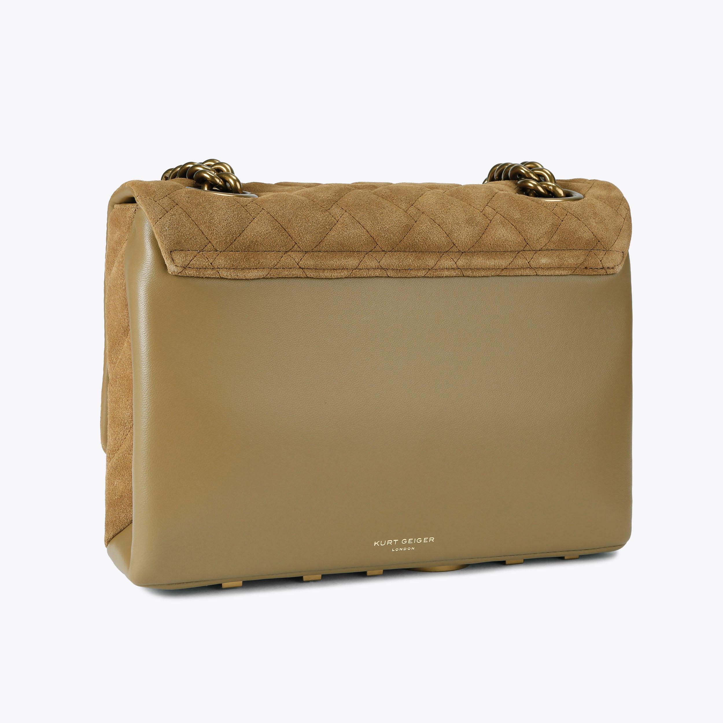 Camel Suede Kensington Bag | Designer Shoulder Bags | Kurt Geiger