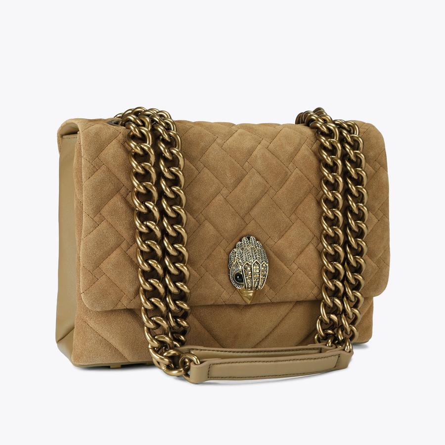 Camel Suede Kensington Bag | Designer Shoulder Bags | Kurt Geiger