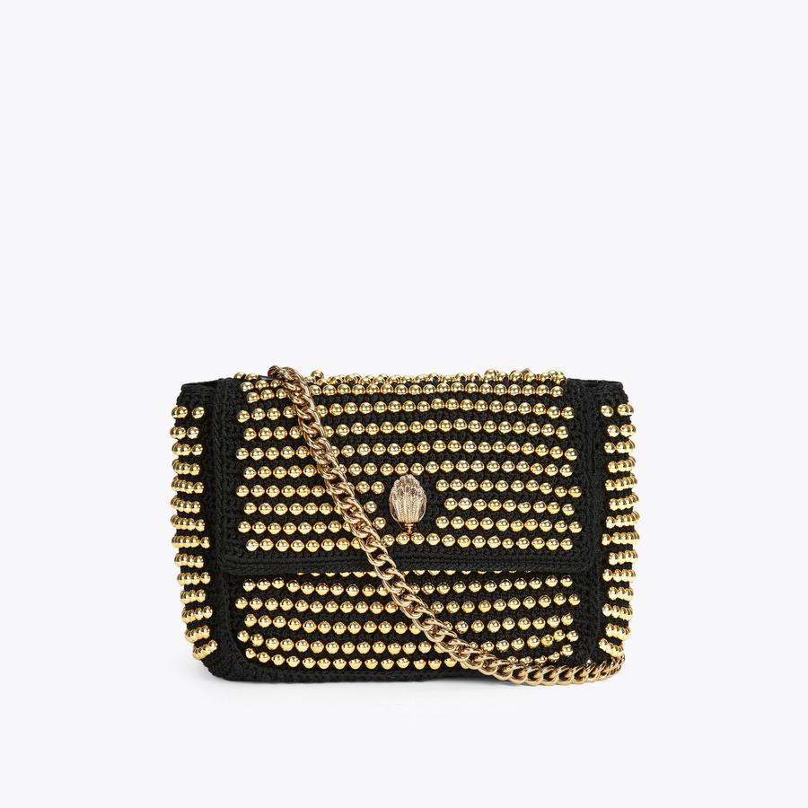 KURT GEIGER LONDON Kensington Shoulder Bag 2024 in Black and Gold