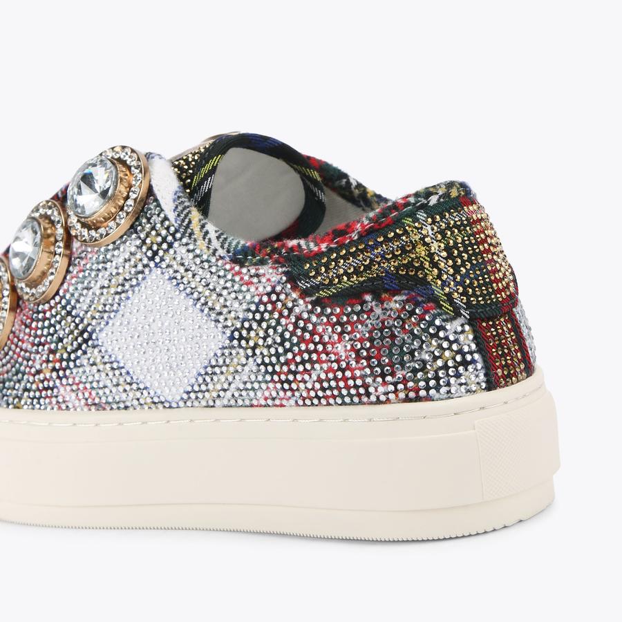 LANEY OCTAVIA Tartan Crystal Sneaker by KURT GEIGER LONDON LANEY OCTAVIA Tartan Crystal Sneaker by KURT GEIGER LONDON