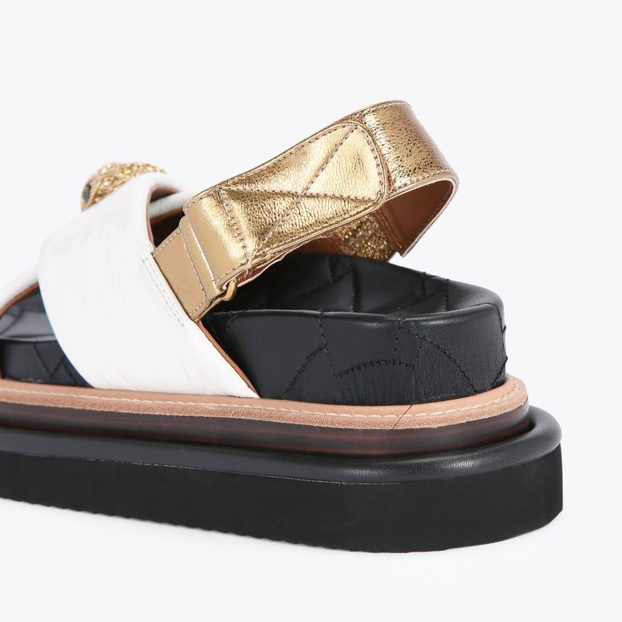 ORSON CROSS STRAP SANDAL Bone Chunky Sandals by KURT GEIGER