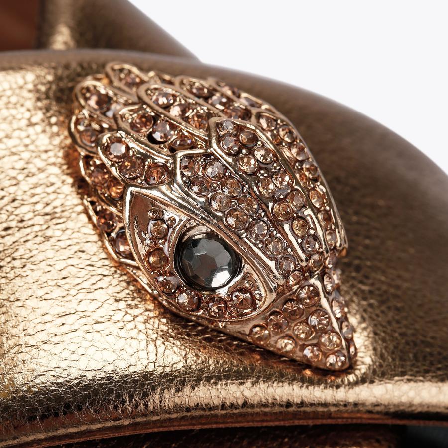 Orson Cross Strap Sandal Bronze Gold Leather | Kurt Geiger